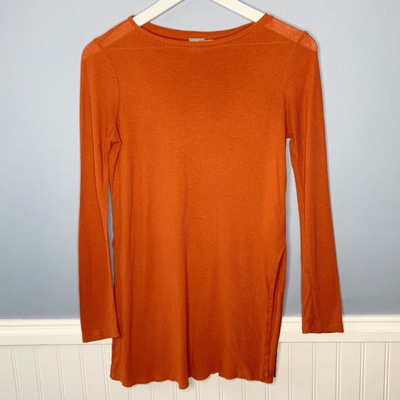 ASOS Tops - ASOS Burnt Orange Ribbed Long Sleeve Top